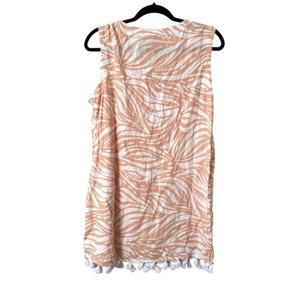 RACHEL ZOE Linen Blend Patterned Fringe Cover Up Medium‎ - Picture 3 of 5